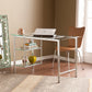 Chrome and Glass Writing Desk By Homeroots | Desks | Modishstore
