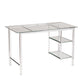 Chrome and Glass Writing Desk By Homeroots | Desks | Modishstore - 3
