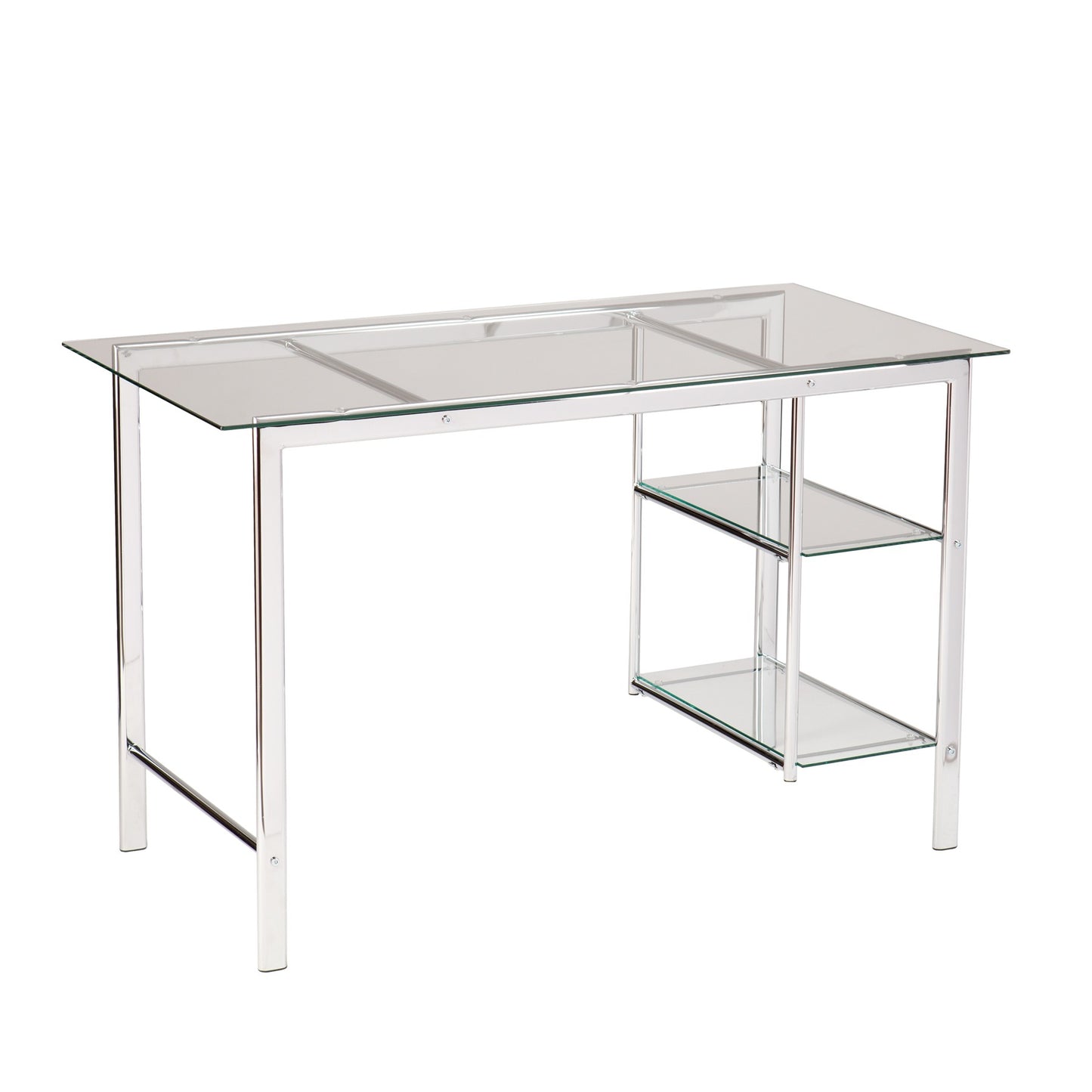 Chrome and Glass Writing Desk By Homeroots | Desks | Modishstore - 3