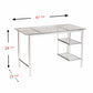 Chrome and Glass Writing Desk By Homeroots | Desks | Modishstore - 4