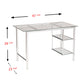 Chrome and Glass Writing Desk By Homeroots | Desks | Modishstore - 6