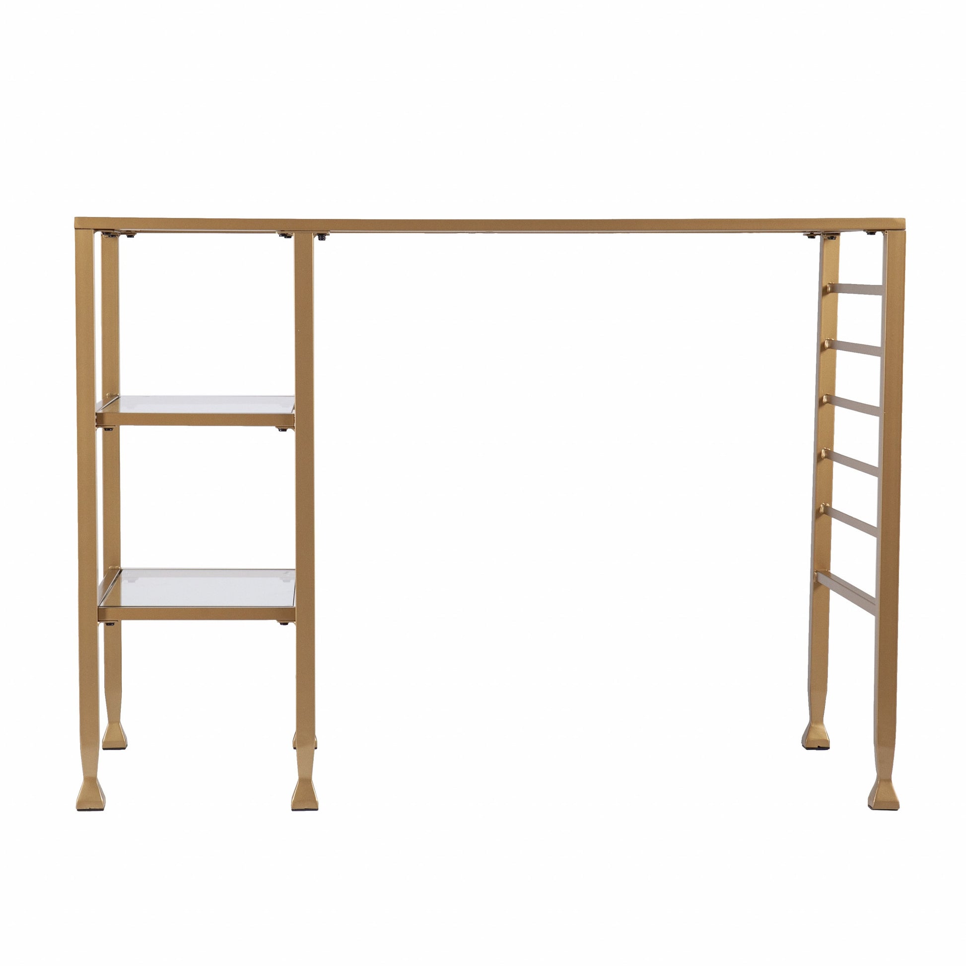 Matt Gold and Glass Writing Desk By Homeroots | Desks | Modishstore - 2