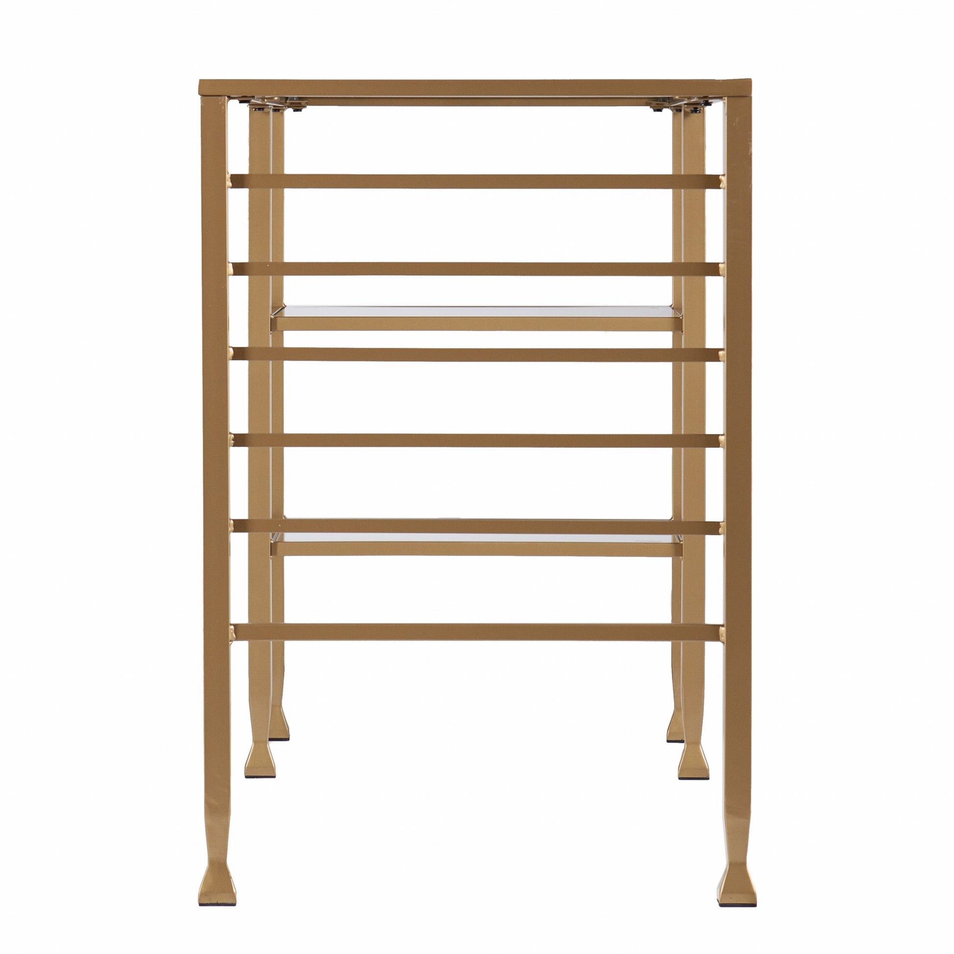 Matt Gold and Glass Writing Desk By Homeroots | Desks | Modishstore - 4