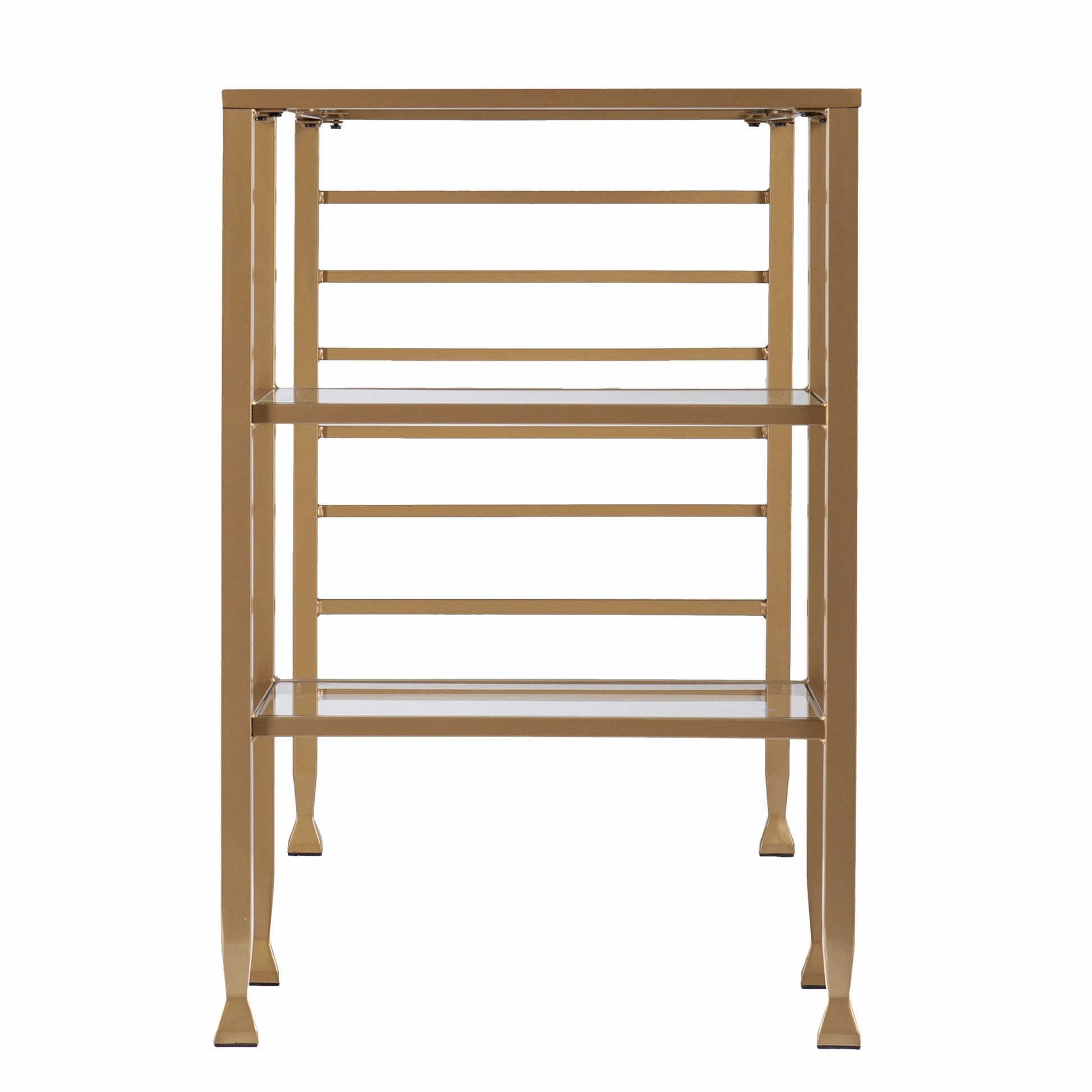 Matt Gold and Glass Writing Desk By Homeroots | Desks | Modishstore - 5