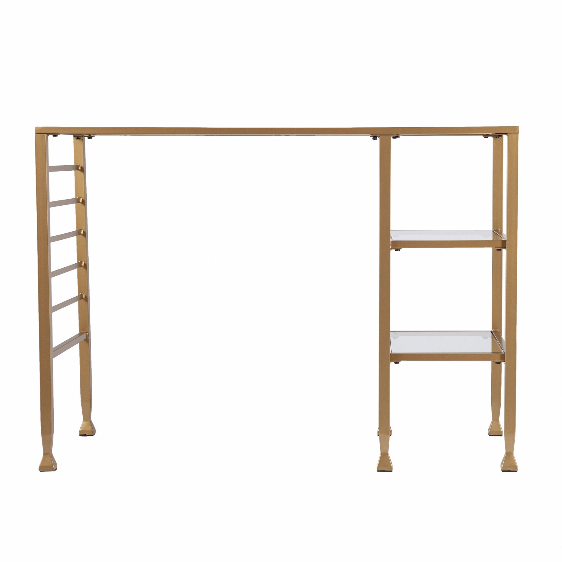 Matt Gold and Glass Writing Desk By Homeroots | Desks | Modishstore - 6