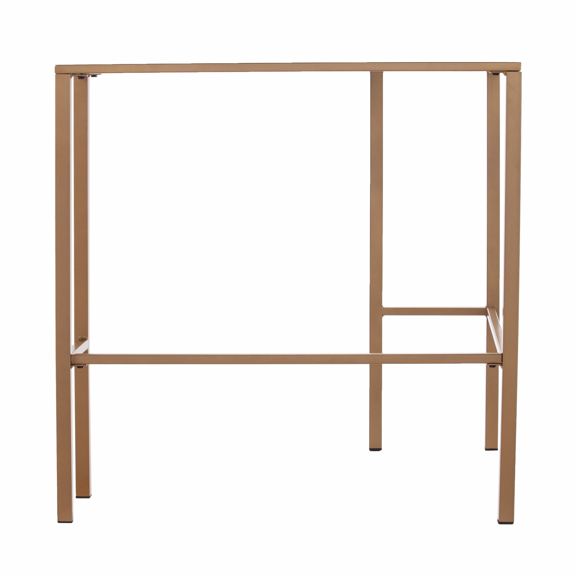 Soft Gold Metal and Glass Corner Desk By Homeroots | Desks | Modishstore - 5