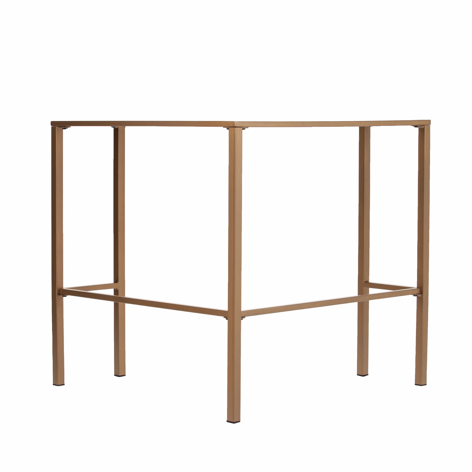 Soft Gold Metal and Glass Corner Desk By Homeroots | Desks | Modishstore - 7