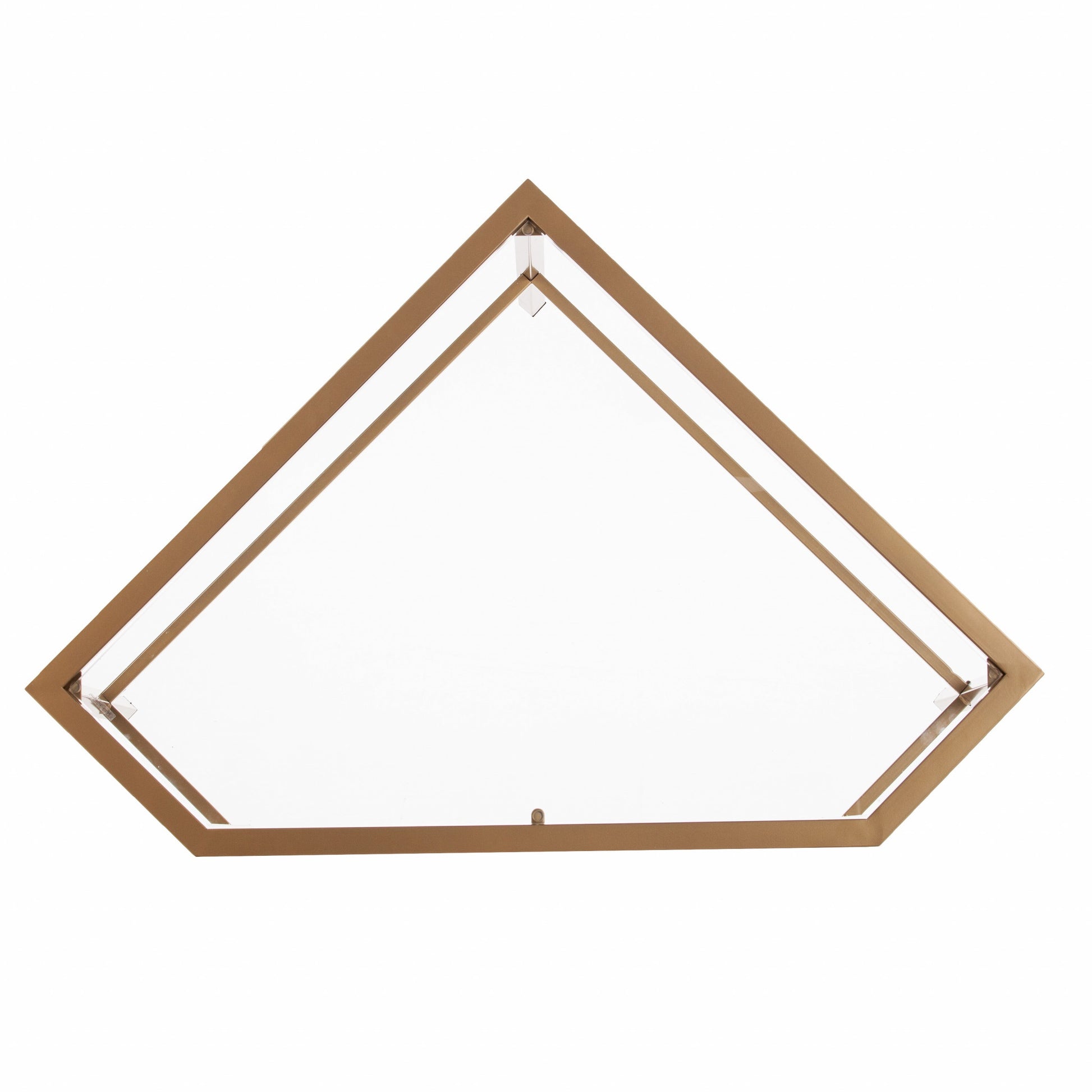 Soft Gold Metal and Glass Corner Desk By Homeroots | Desks | Modishstore - 9