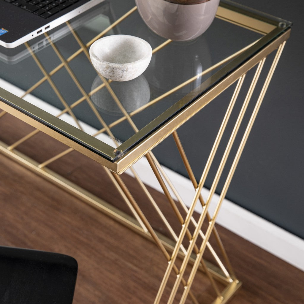 Modern Glass Top Desk By Homeroots | Desks | Modishstore - 2