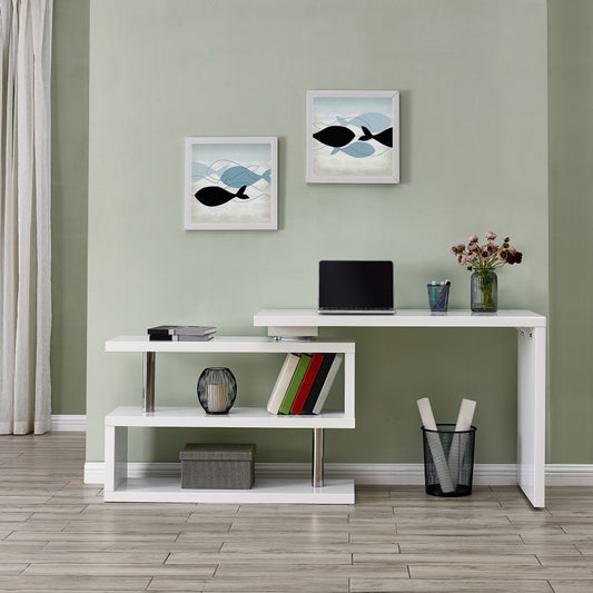 White Multifunctional Desk By Homeroots | Desks | Modishstore