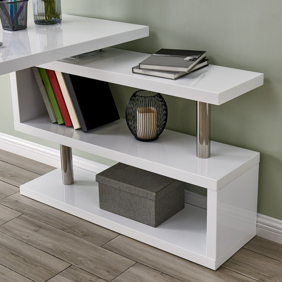 White Multifunctional Desk By Homeroots | Desks | Modishstore - 2