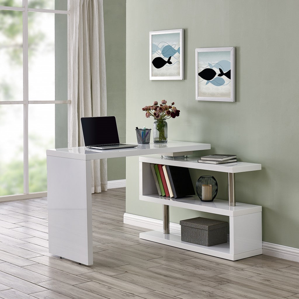 White Multifunctional Desk By Homeroots | Desks | Modishstore - 3