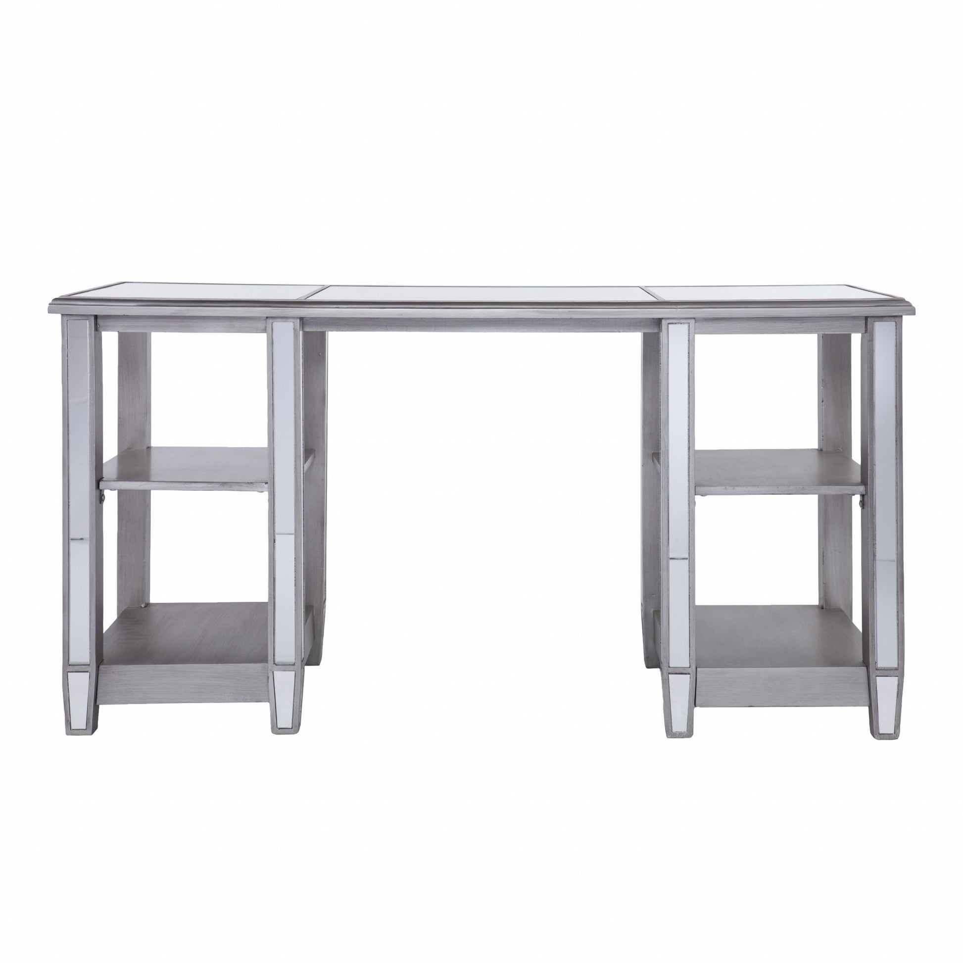 Matte Silver Mirrored Desk By Homeroots | Desks | Modishstore - 3