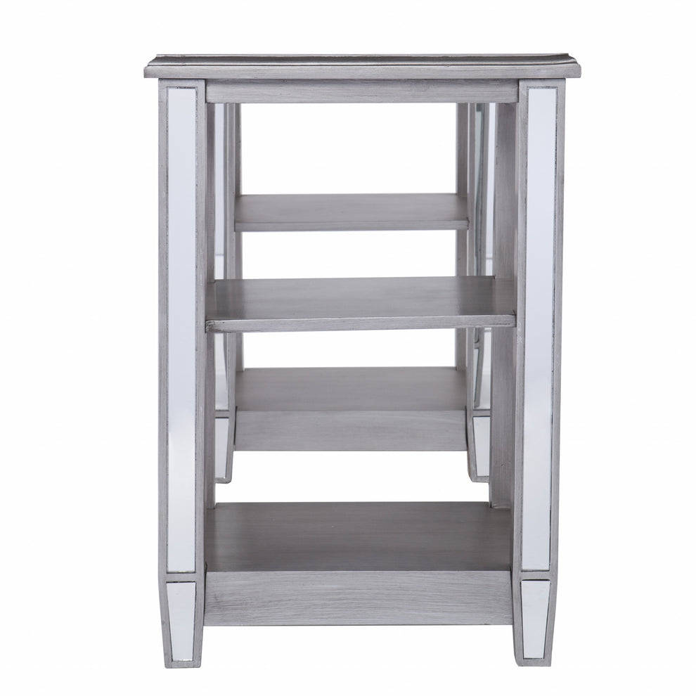 Matte Silver Mirrored Desk By Homeroots | Desks | Modishstore - 5