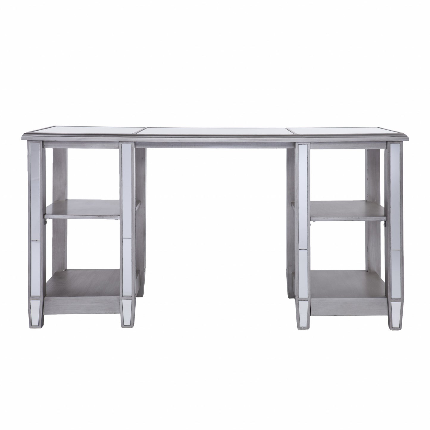Matte Silver Mirrored Desk By Homeroots | Desks | Modishstore - 7