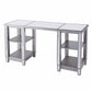 Matte Silver Mirrored Desk By Homeroots | Desks | Modishstore - 8
