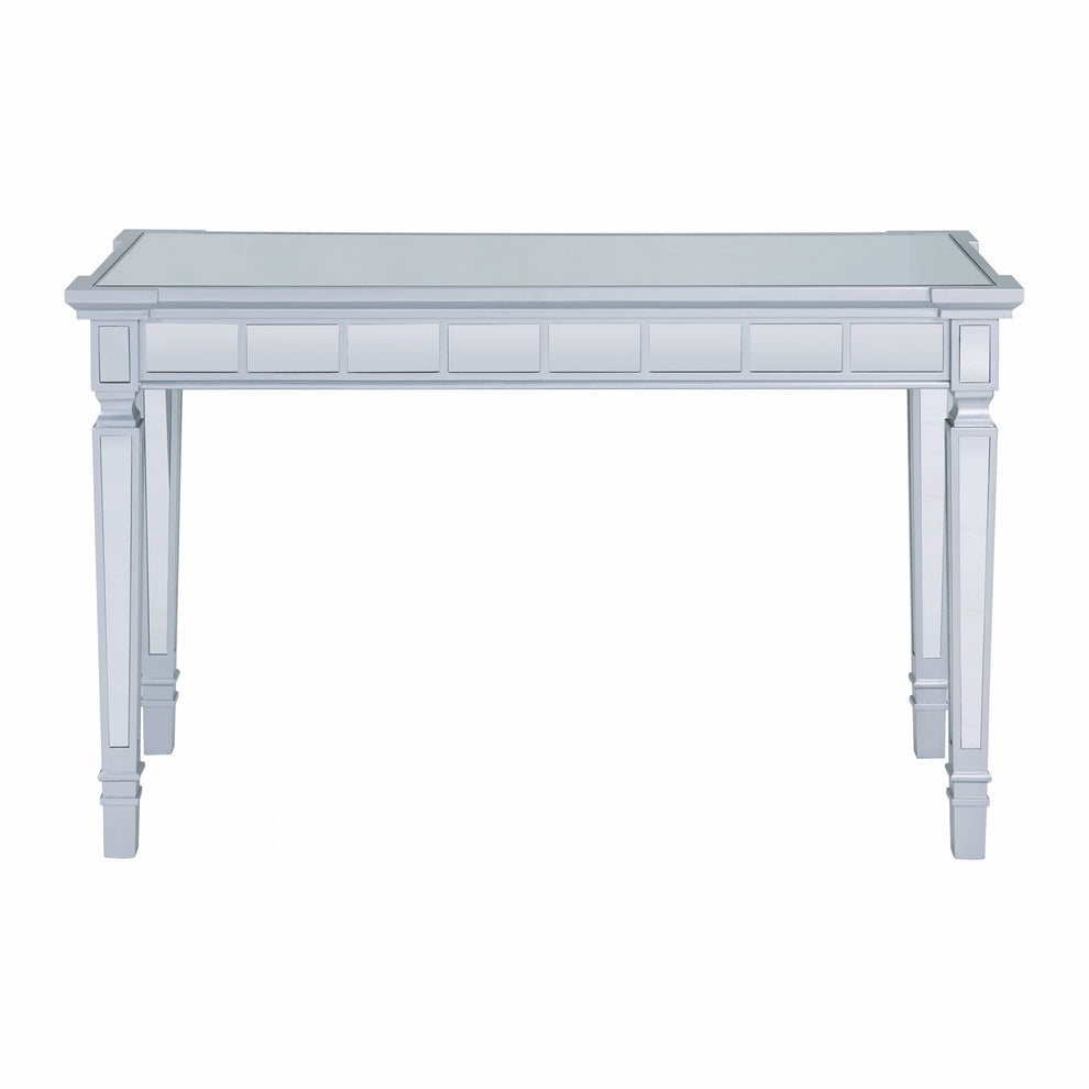 Silver Mirrored Writing Desk with Drawers By Homeroots | Desks | Modishstore - 7