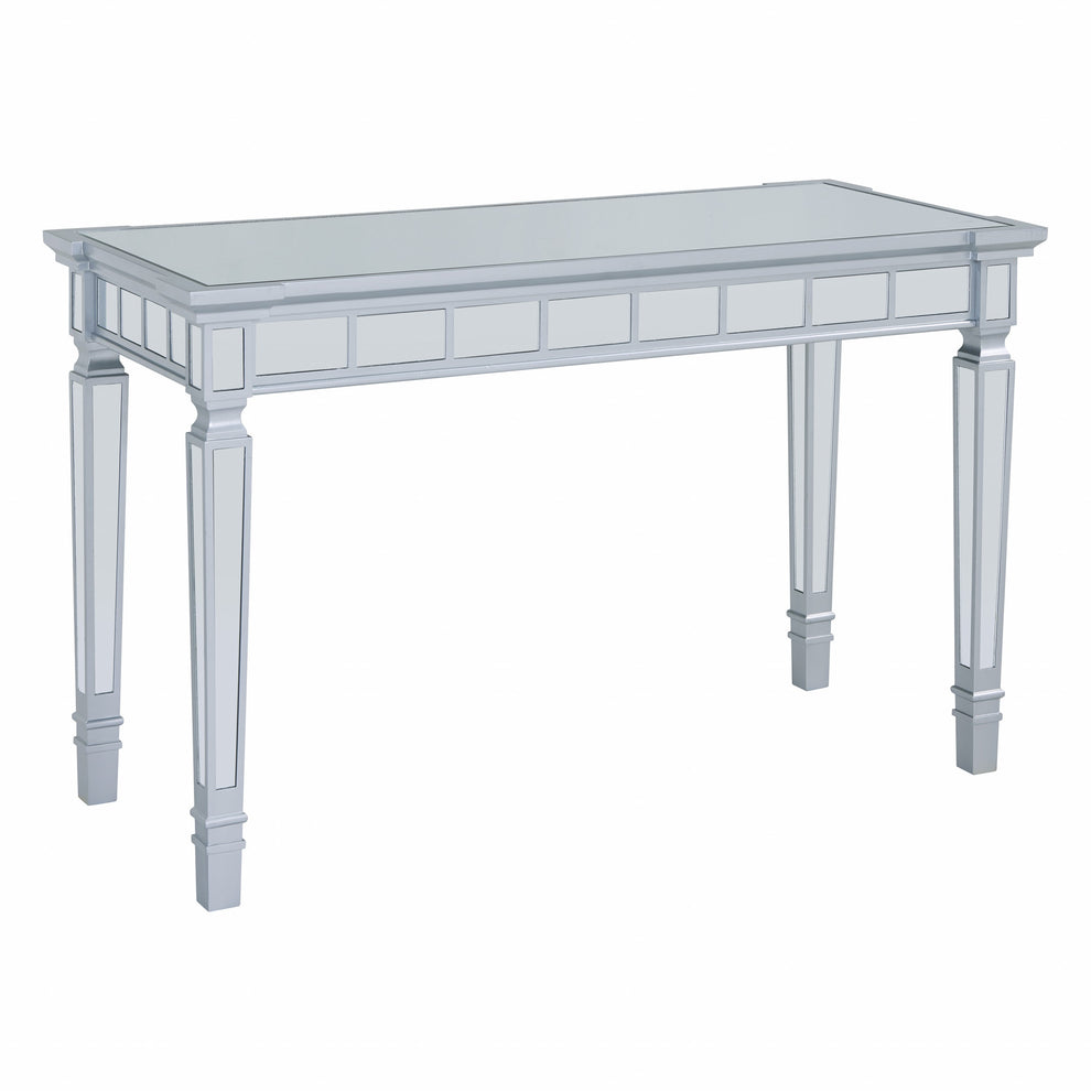 Silver Mirrored Writing Desk with Drawers By Homeroots | Desks | Modishstore - 8