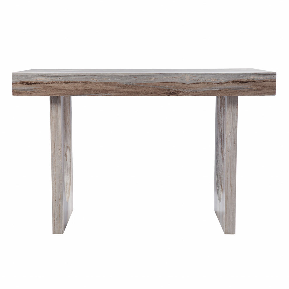 Brown Faux Marble Writing Desk By Homeroots | Desks | Modishstore - 3
