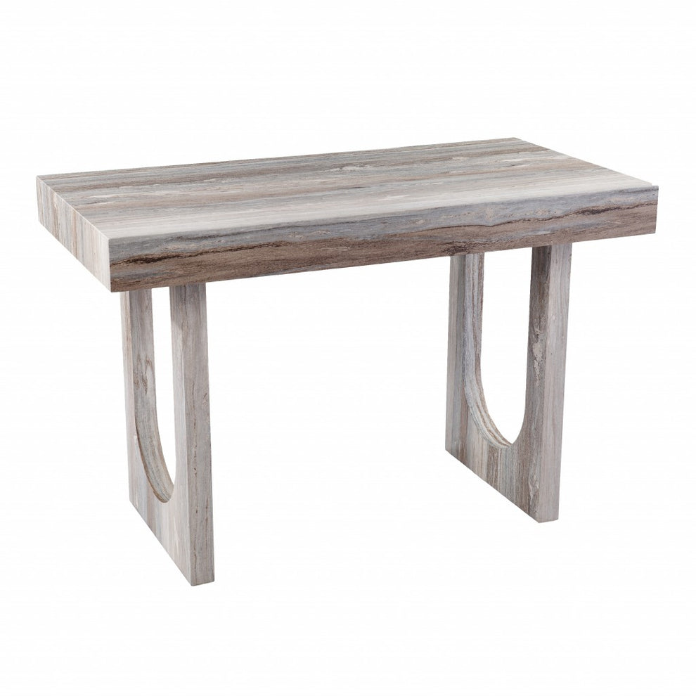 Brown Faux Marble Writing Desk By Homeroots | Desks | Modishstore - 4