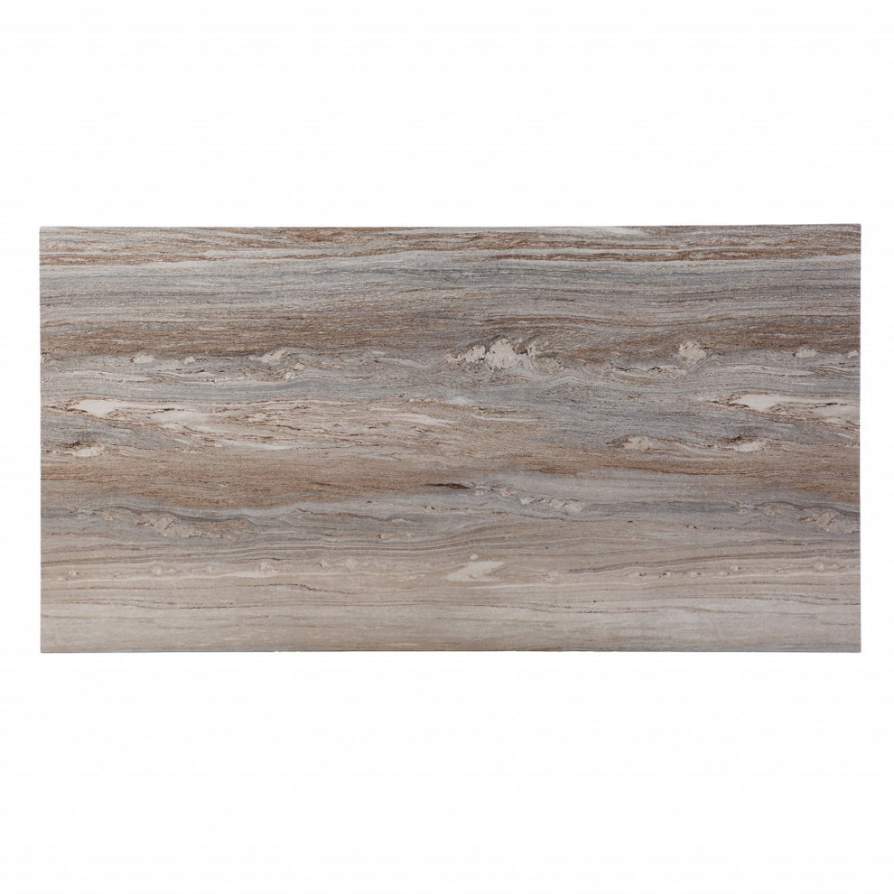 Brown Faux Marble Writing Desk By Homeroots | Desks | Modishstore - 6