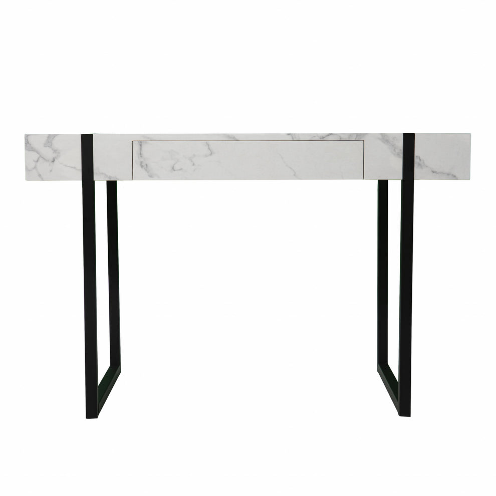 White Faux Marble Topped Desk By Homeroots | Desks | Modishstore - 4