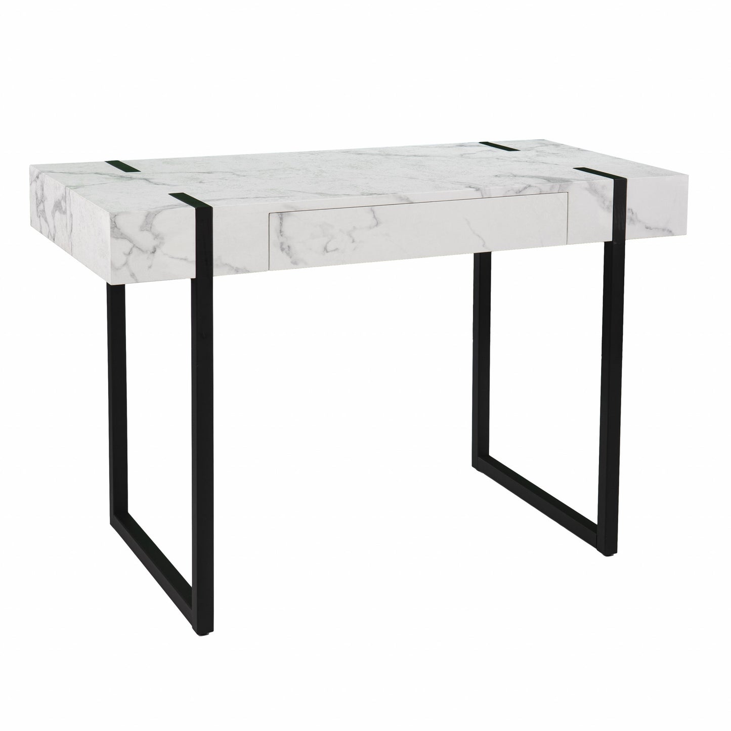 White Faux Marble Topped Desk By Homeroots | Desks | Modishstore - 5