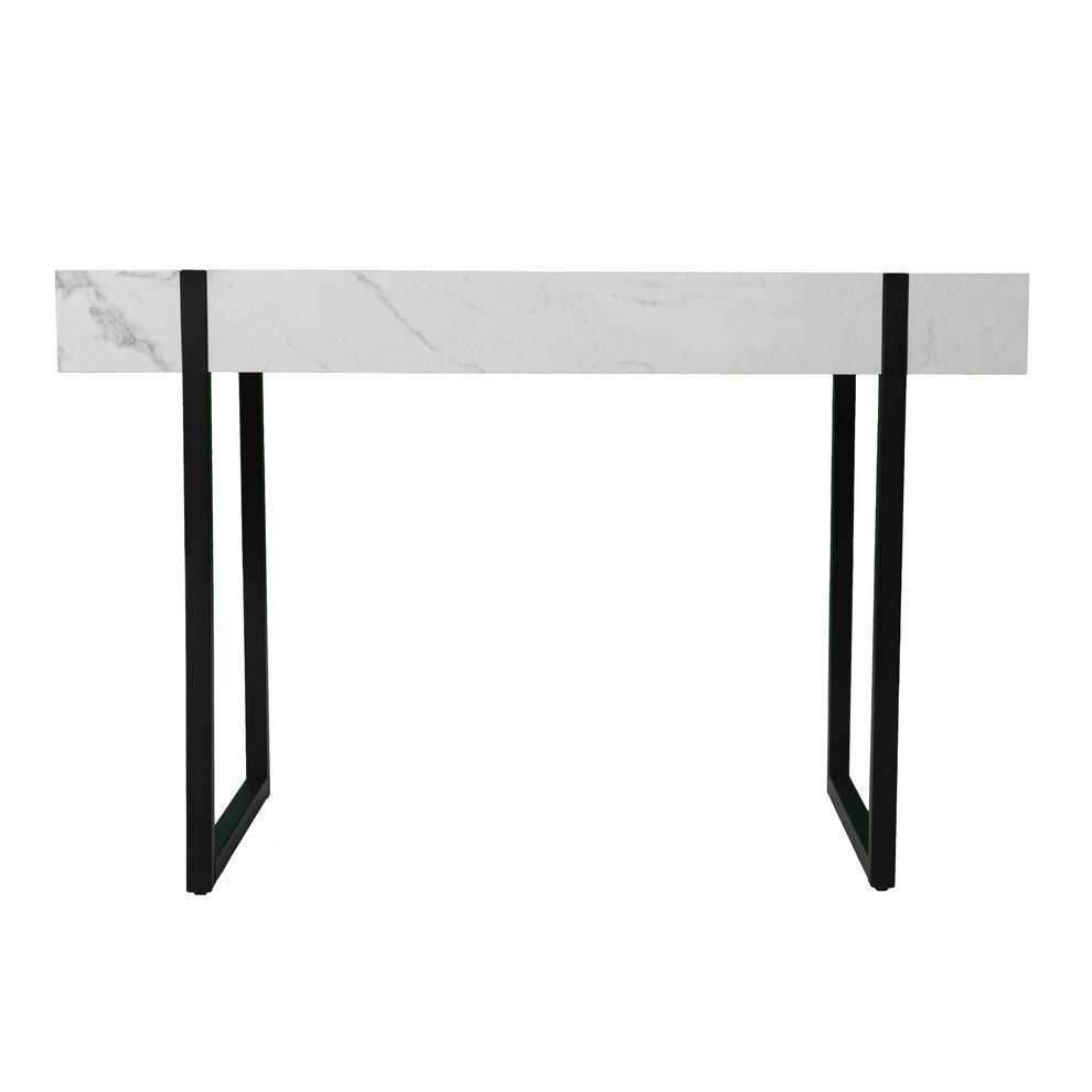 White Faux Marble Topped Desk By Homeroots | Desks | Modishstore - 7