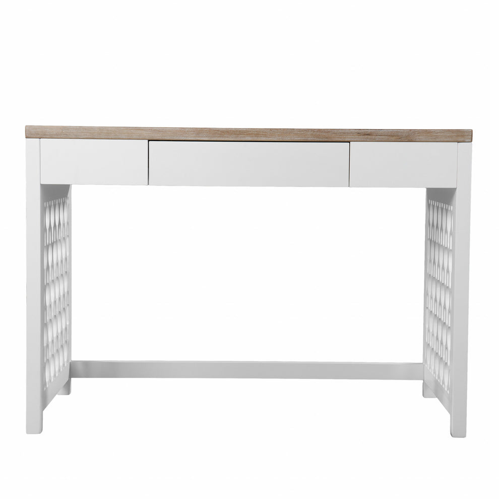 Transistional Creamy White Writing Desk By Homeroots | Desks | Modishstore - 4
