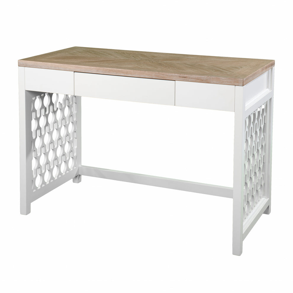 Transistional Creamy White Writing Desk By Homeroots | Desks | Modishstore - 5