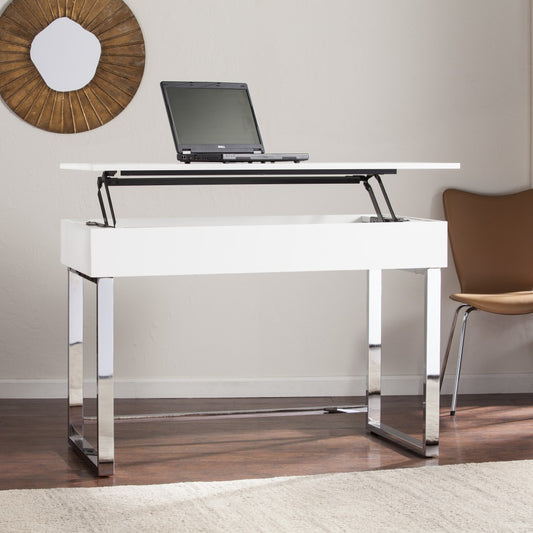 Classic White Adjustable Height Desk By Homeroots | Desks | Modishstore