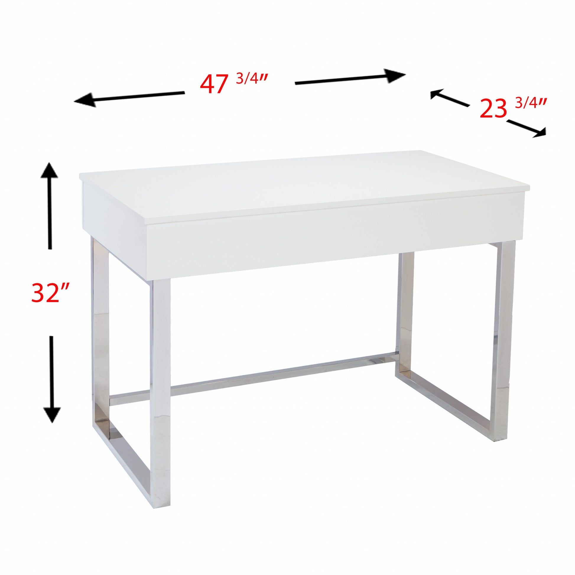 Classic White Adjustable Height Desk By Homeroots | Desks | Modishstore - 5