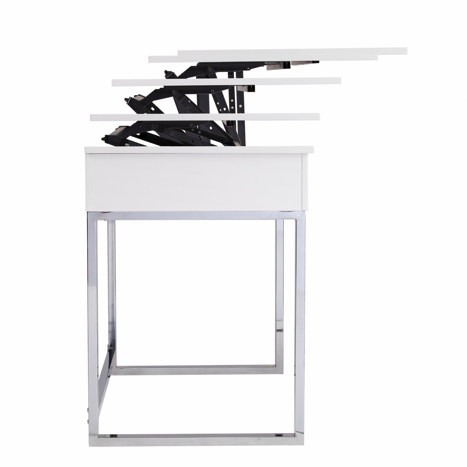 Classic White Adjustable Height Desk By Homeroots | Desks | Modishstore - 6