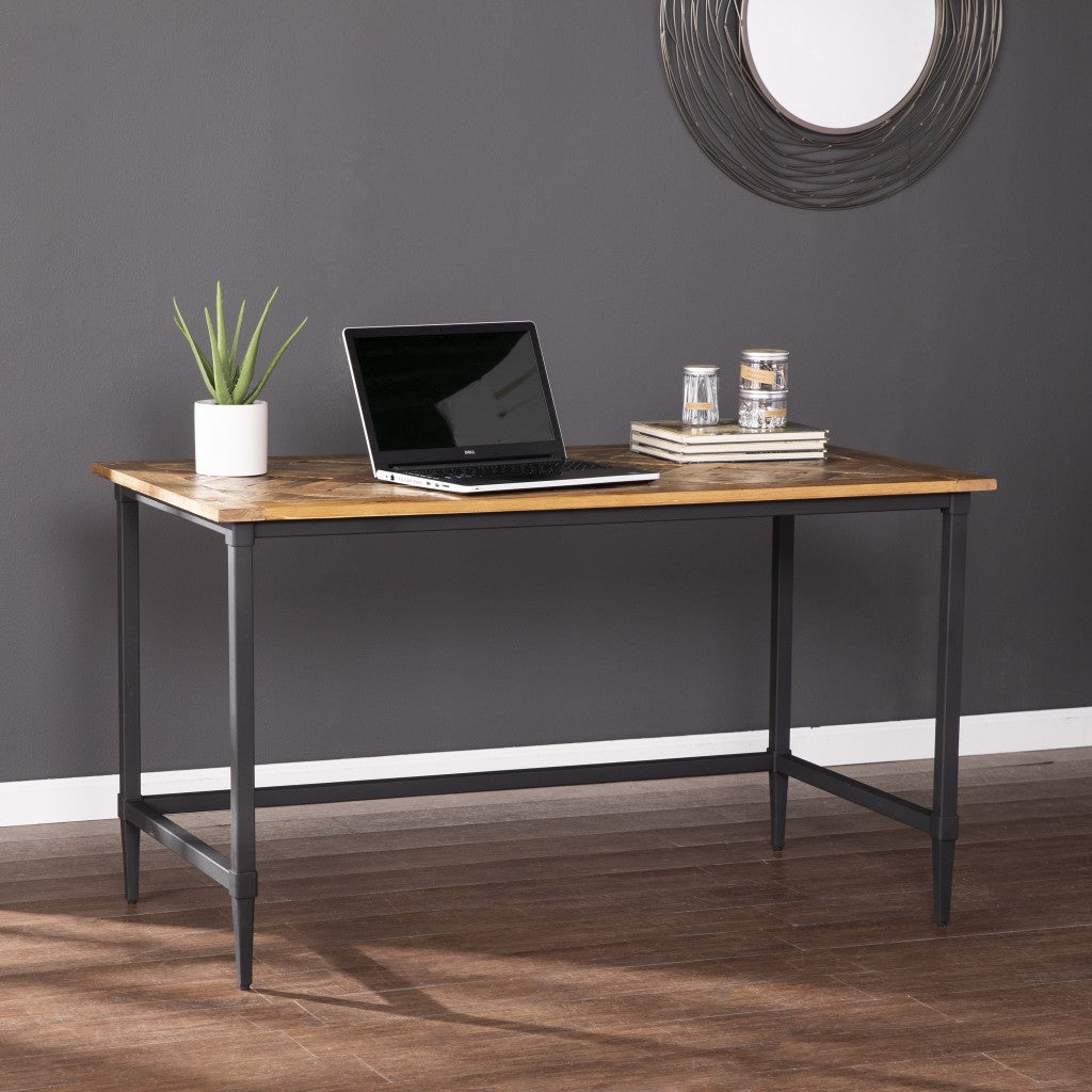 Natural Brown Reclaimed Wood Desk By Homeroots | Desks | Modishstore - 2