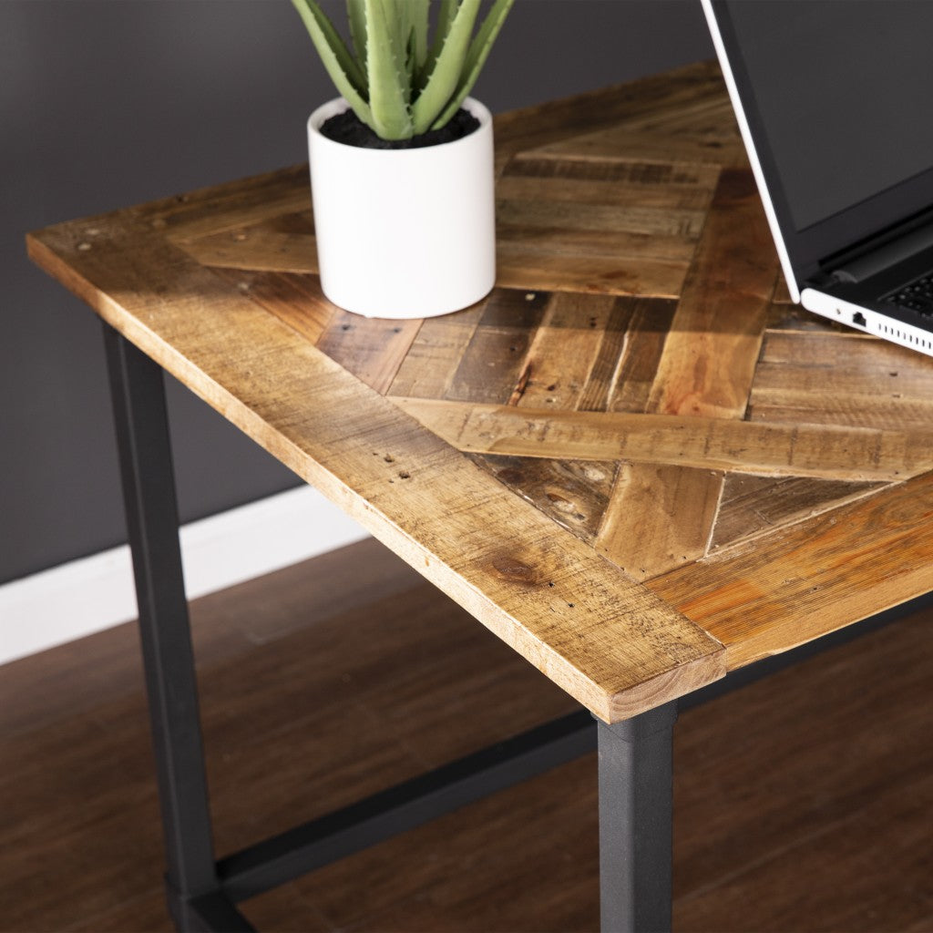 Natural Brown Reclaimed Wood Desk By Homeroots | Desks | Modishstore - 3
