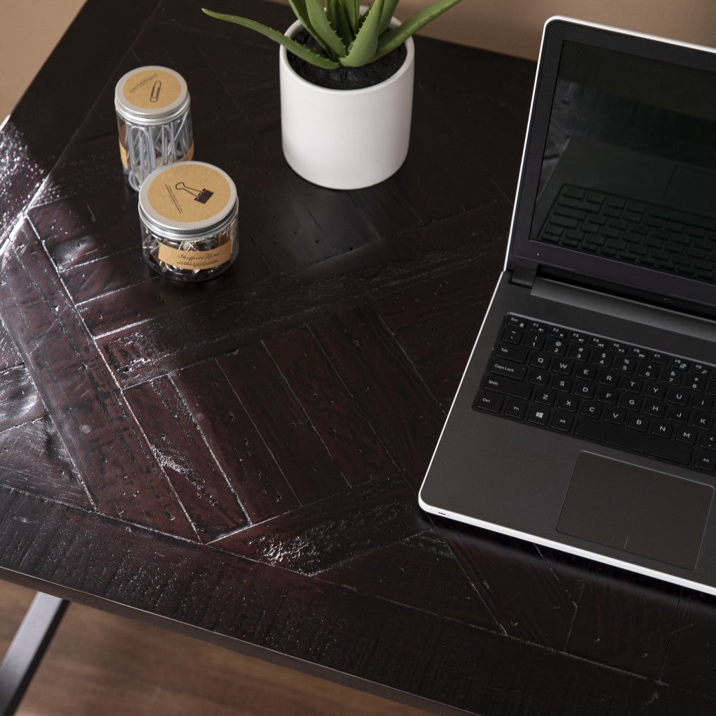 Natural Black Reclaimed Wood Desk By Homeroots | Desks | Modishstore - 2