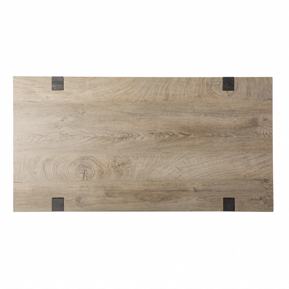 Modern Chunky Natural and Gray Wood Table Desk By Homeroots | Desks | Modishstore - 6
