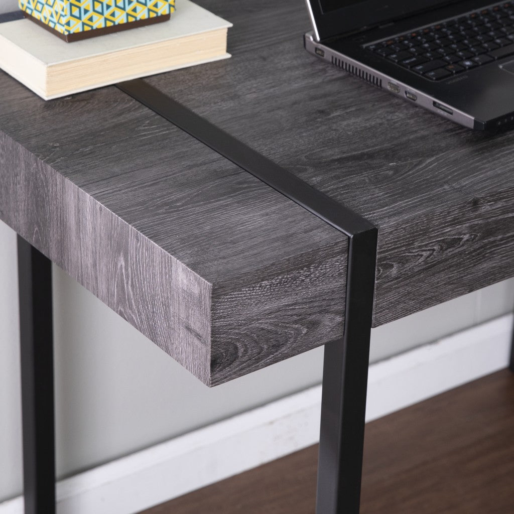 Charcoal Black Small Space Desk By Homeroots | Desks | Modishstore - 2