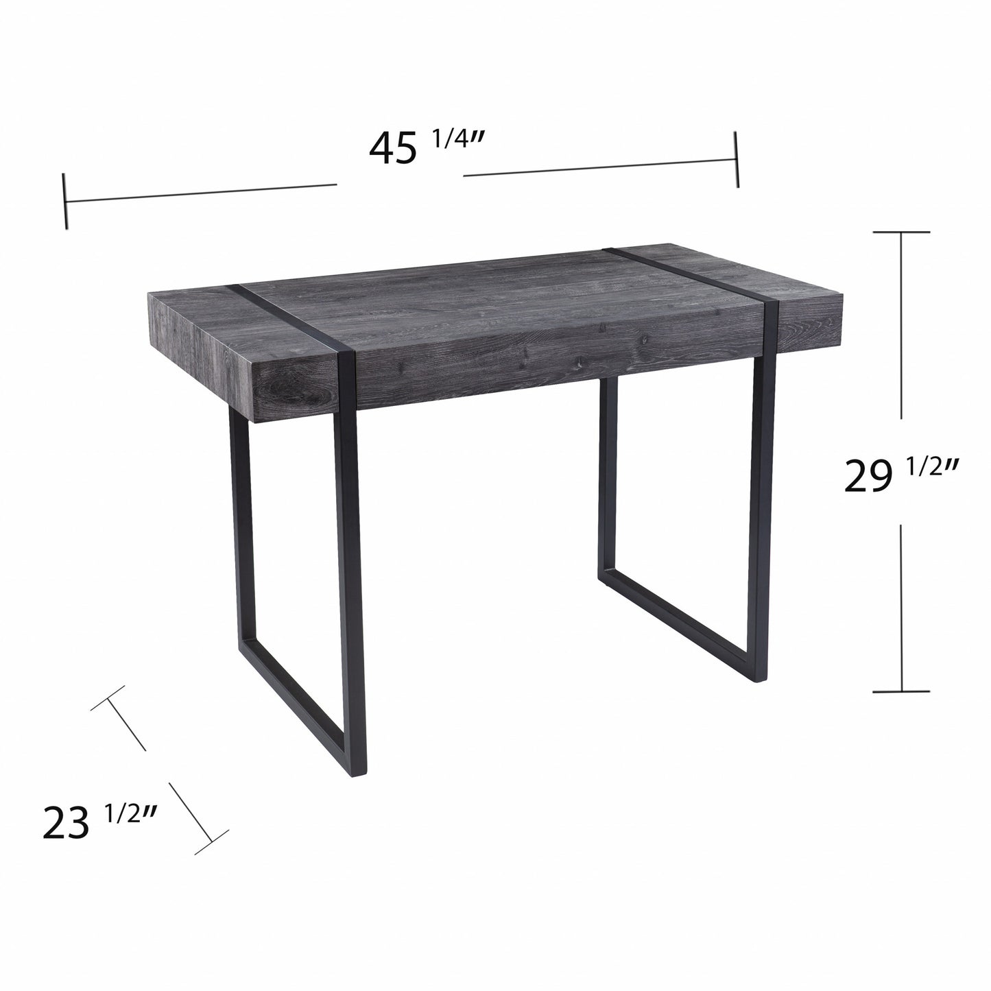 Charcoal Black Small Space Desk By Homeroots | Desks | Modishstore - 8