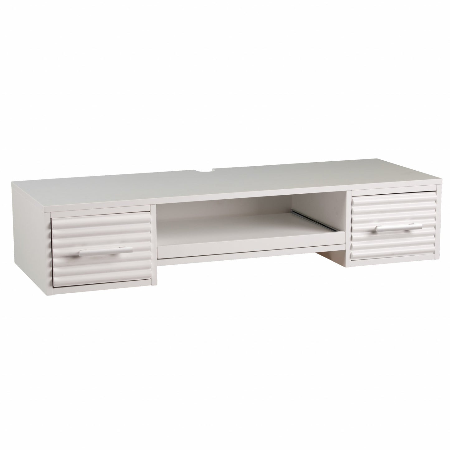 White Wall Mount Desk with Drawers By Homeroots | Desks | Modishstore - 3