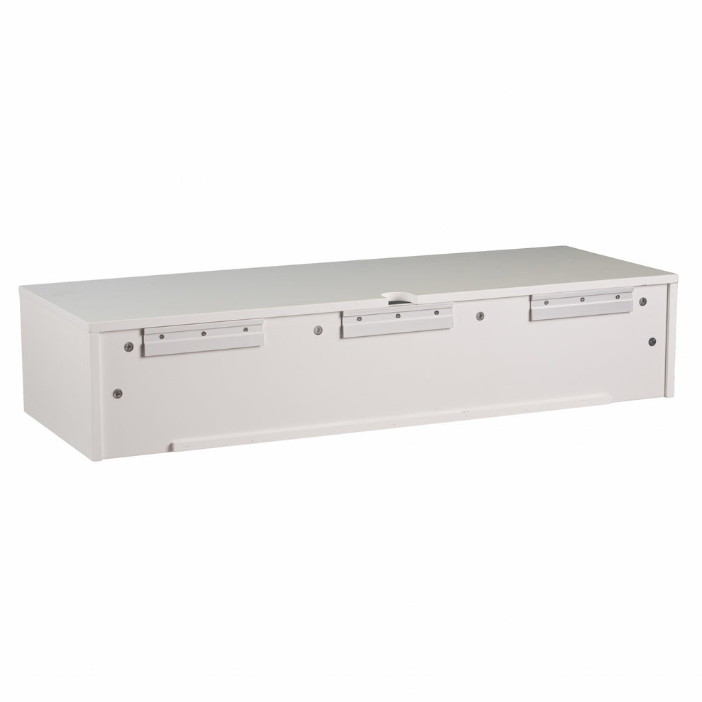 White Wall Mount Desk with Drawers By Homeroots | Desks | Modishstore - 5