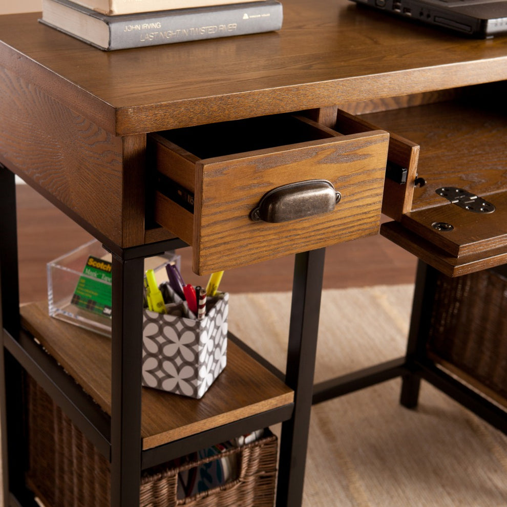 Weathered Gray Home Office Desk By Homeroots | Desks | Modishstore - 2