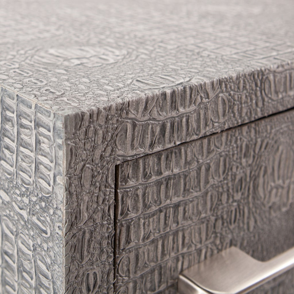Modern Gray and Silver Faux Snakeskin Desk By Homeroots | Desks | Modishstore - 8