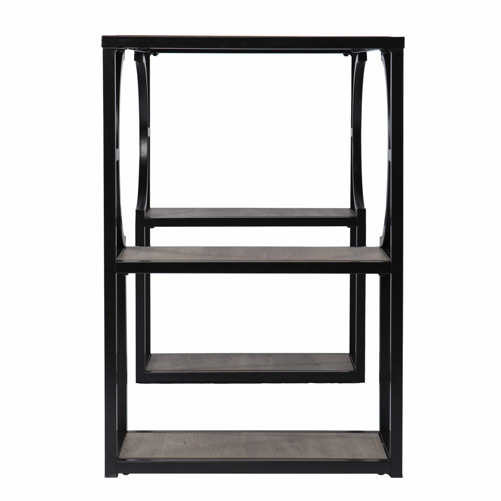 Wood and Iron Writing Desk with Storage By Homeroots | Desks | Modishstore - 5