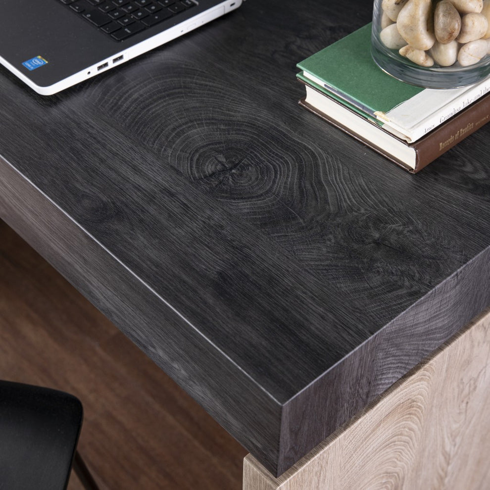 Black Wood and Iron Writing Desk By Homeroots | Desks | Modishstore - 2
