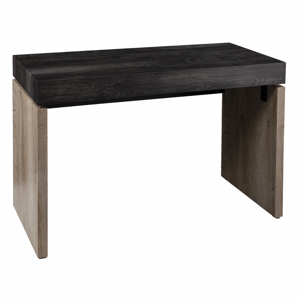 Black Wood and Iron Writing Desk By Homeroots | Desks | Modishstore - 4
