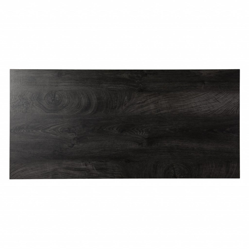 Black Wood and Iron Writing Desk By Homeroots | Desks | Modishstore - 8