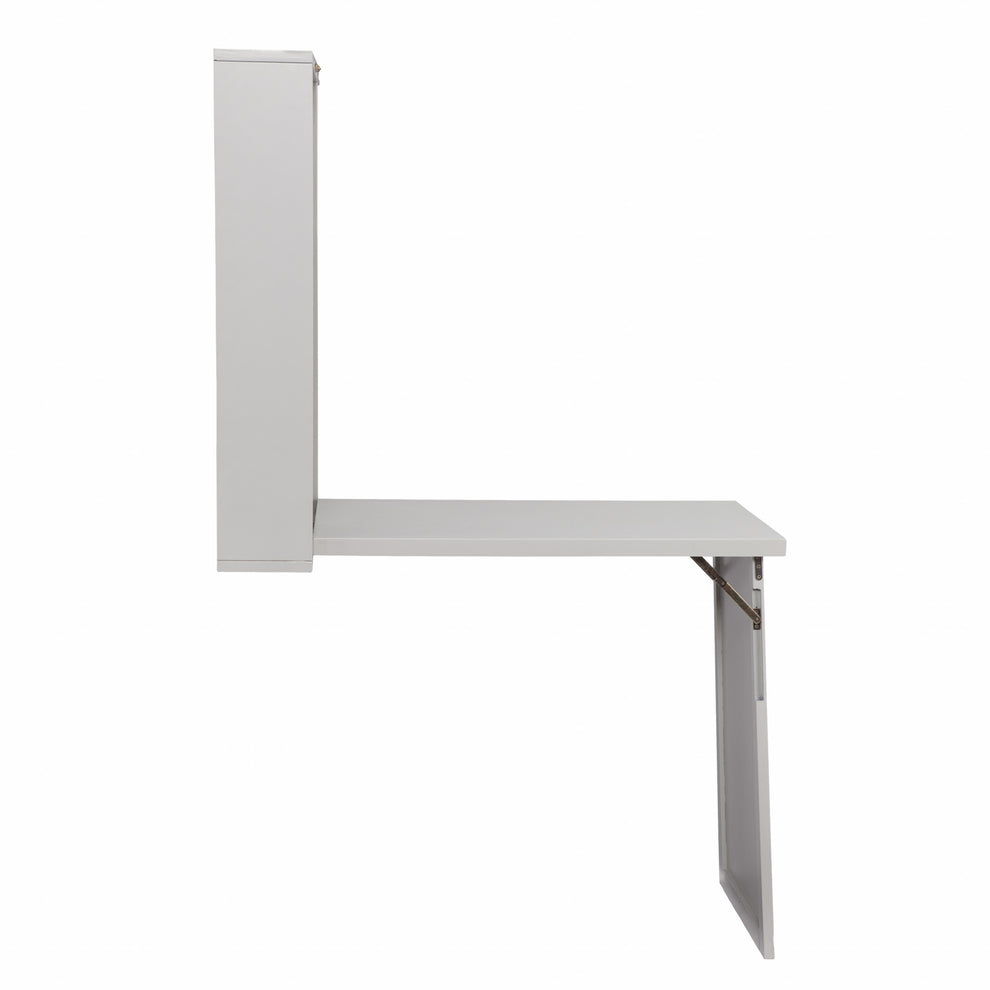 Gray Fold Out Convertible Wall Mount Desk By Homeroots | Desks | Modishstore - 6