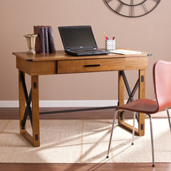 Natural Brown Adjustable Height Desk By Homeroots