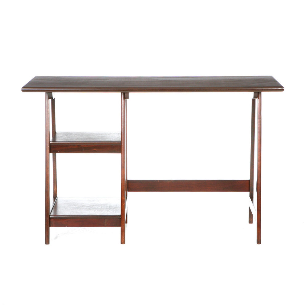 Espresso Sawhorse Desk By Homeroots | Desks | Modishstore - 4